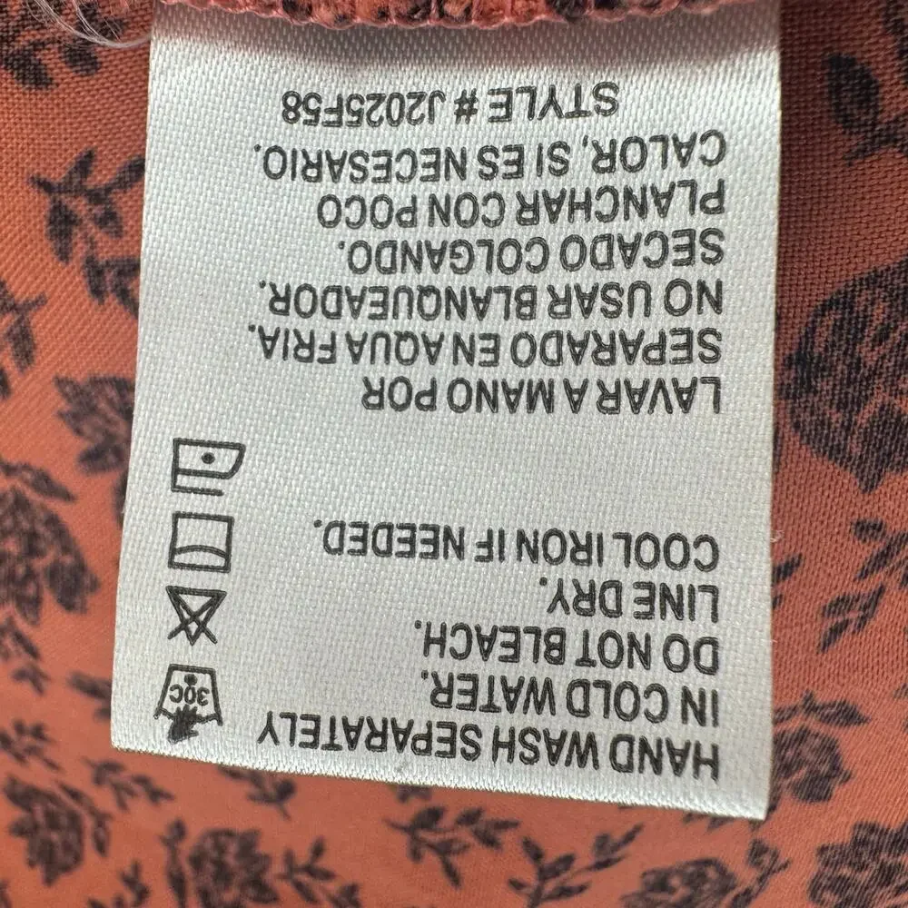 Patrons of Peace XS Adrian puff sleeve midi hi-low dress pink and black floral - Picture 14 of 15